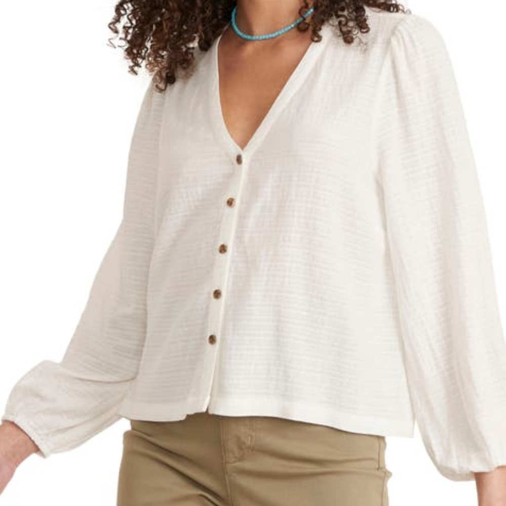 Marine Layer Colette Stripe Cotton Top- Large